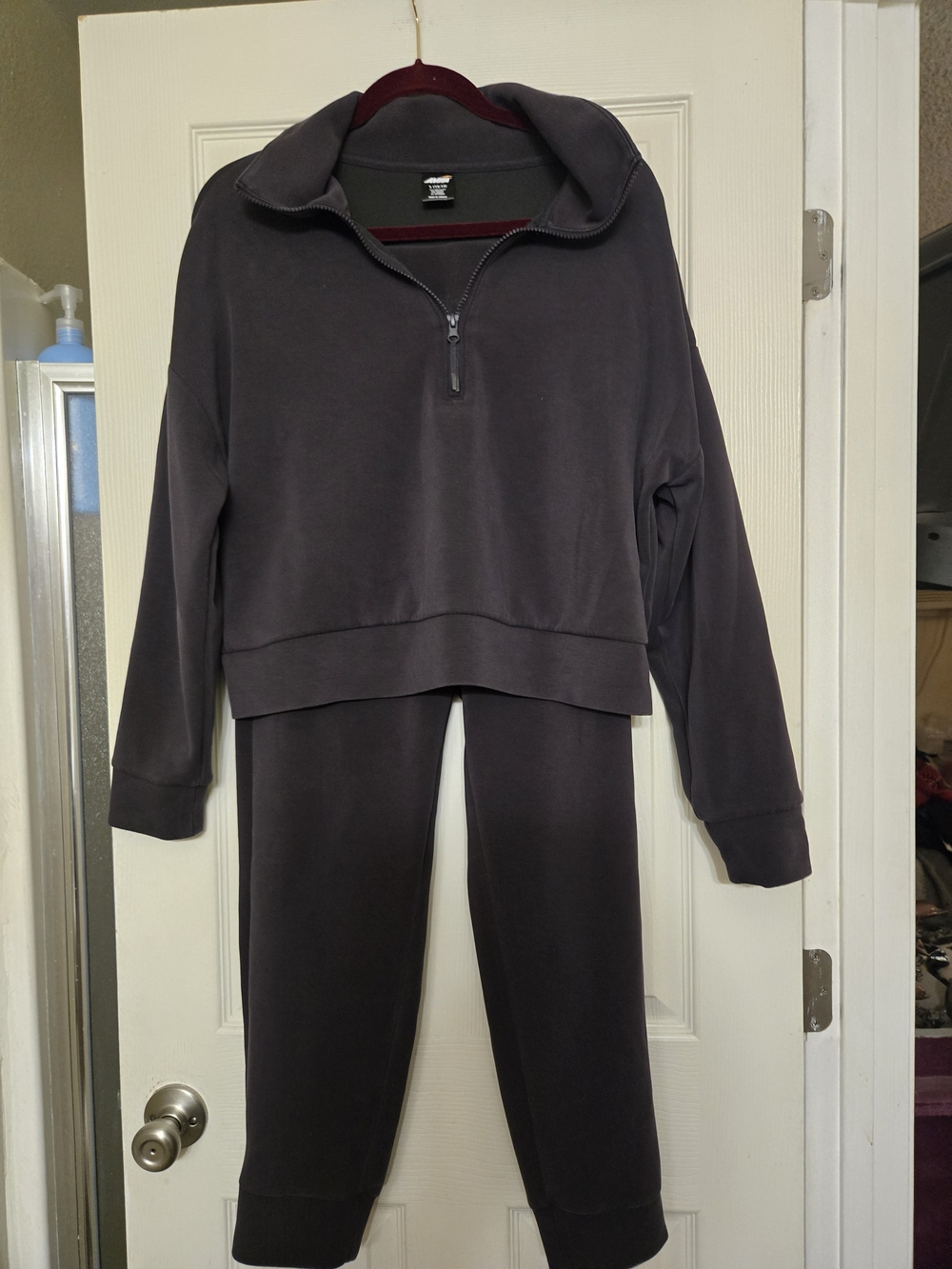 TAvia Charcoal Track Pants & Half-Zip Jogger. Top Large. Pants Medium.